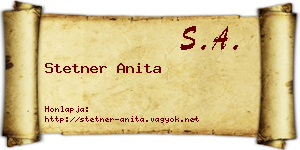 Stetner Anita névjegykártya